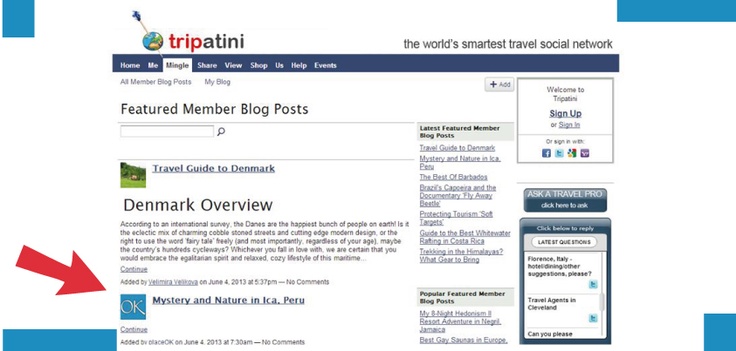 Post destacado en mayo del 2013 en Tripatini.com Featured post in May by Tripatini.com